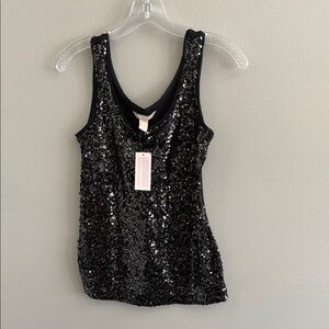Banana Republic Black Sequin Tank Top